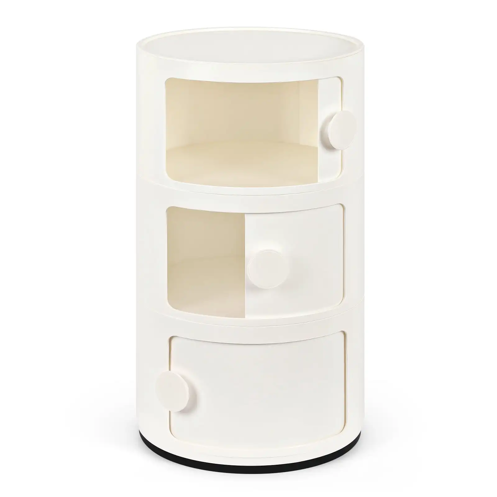 

3 Drawer Slidingl Modern Bedroom Nightstand, White
