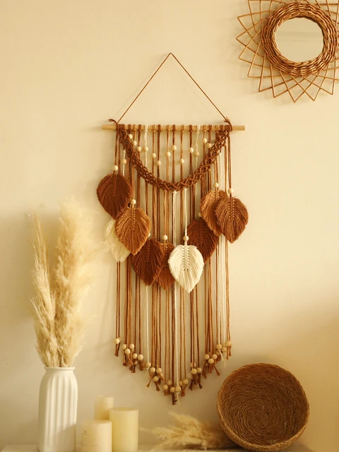 Handmade Leaf Macrame Tapestry