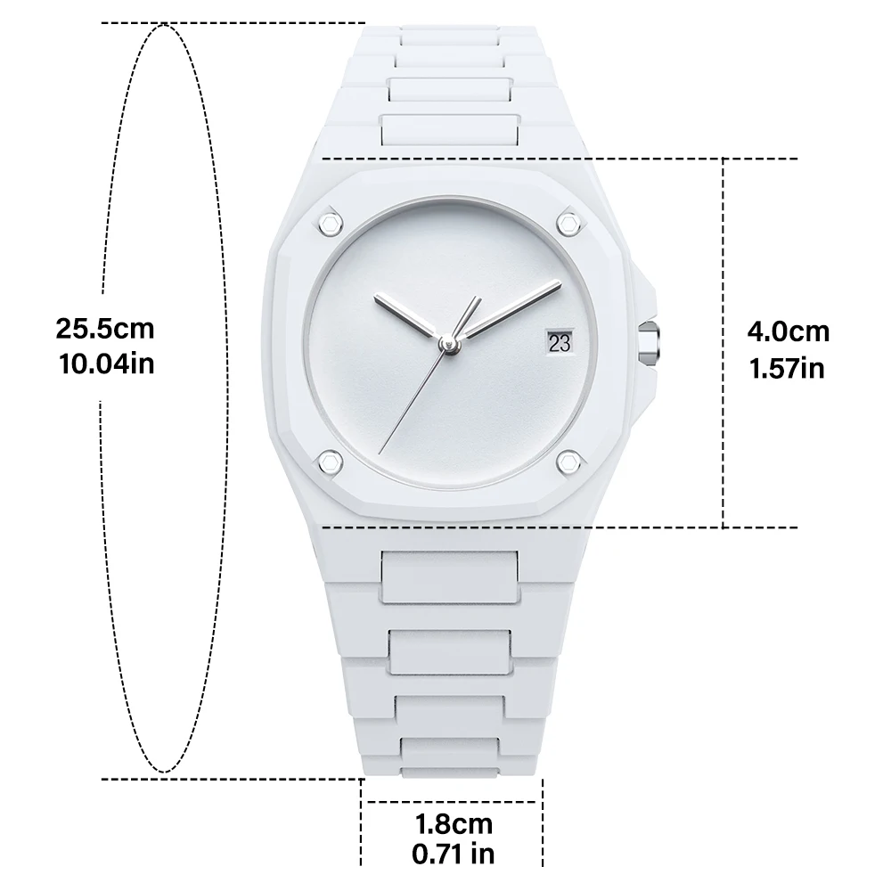 Men's Minimalist Design Quartz Watch - Polycarbonate, Fashion Calendar, Waterproof