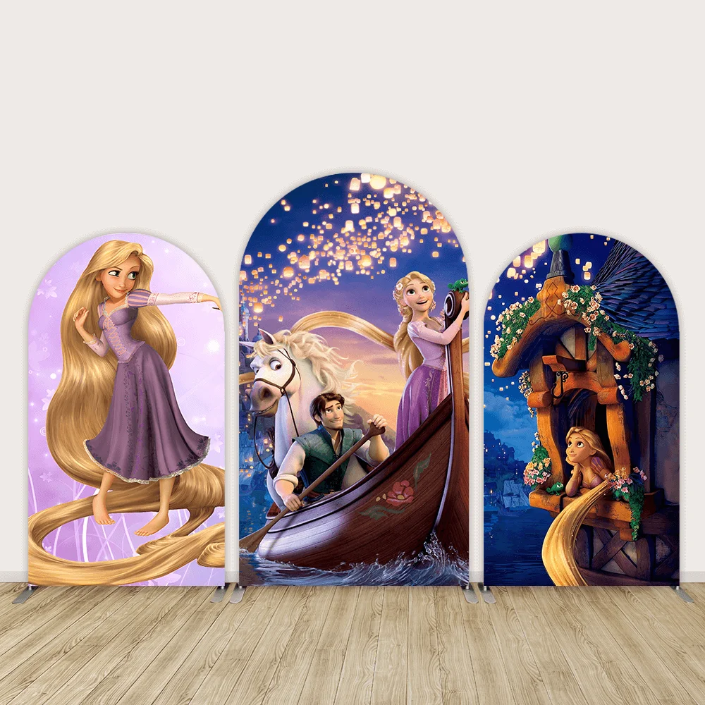 Disney Tangled Birthday Decoration Arch Backdrop Cover for Girls Lantern  Castle Rapunzel theme Baby Shower Background Arch Wall - AliExpress, image size:1000x1000