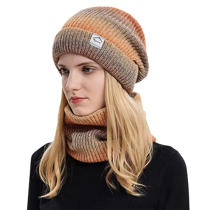 Winter Beanie Hats Scarf Set Warm Knit 