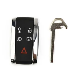 Premium Black 5 - Button Remote Key Fob Case Cover with Blade