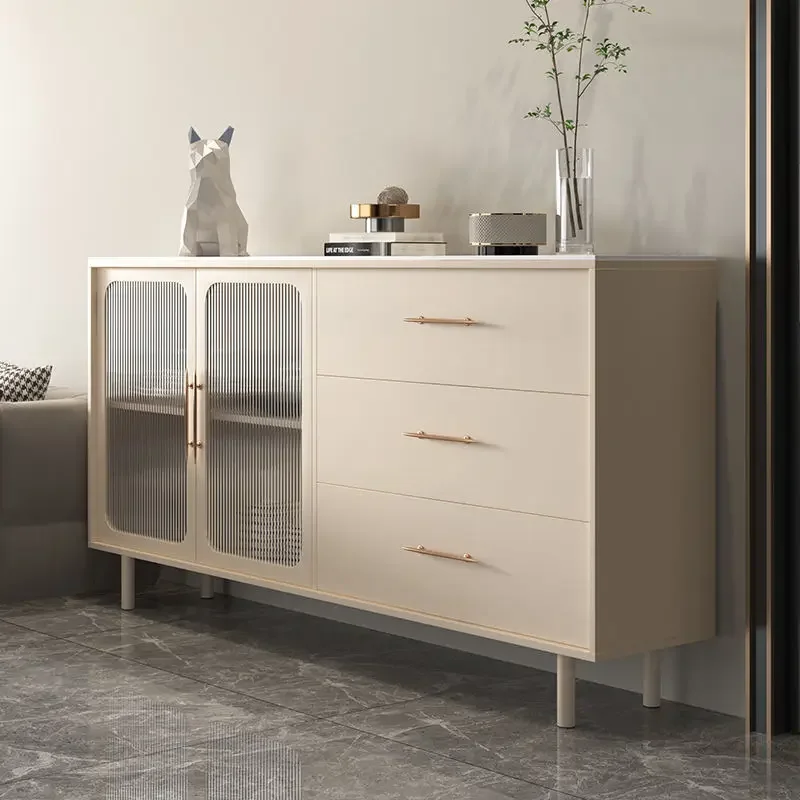Nordic Household Cabinets Sideboards Living Room Solid Wood Cabinets Multifunctional Storage Locker White Cupboard with Drawers