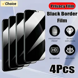 Premium Privacy Tempered Glass Screen Protector - 3 to 5 Pack - iPhone 12 Mini (4Pcs Privacy(Black))