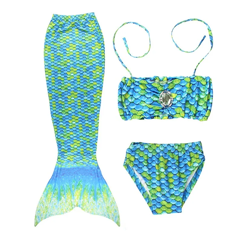 thumbnail image 1 of Disfraz de cola de sirena para niños, traje de baño de fantasía, sin aleta Monofin, ideal para fiestas infantiles, 1 of 4