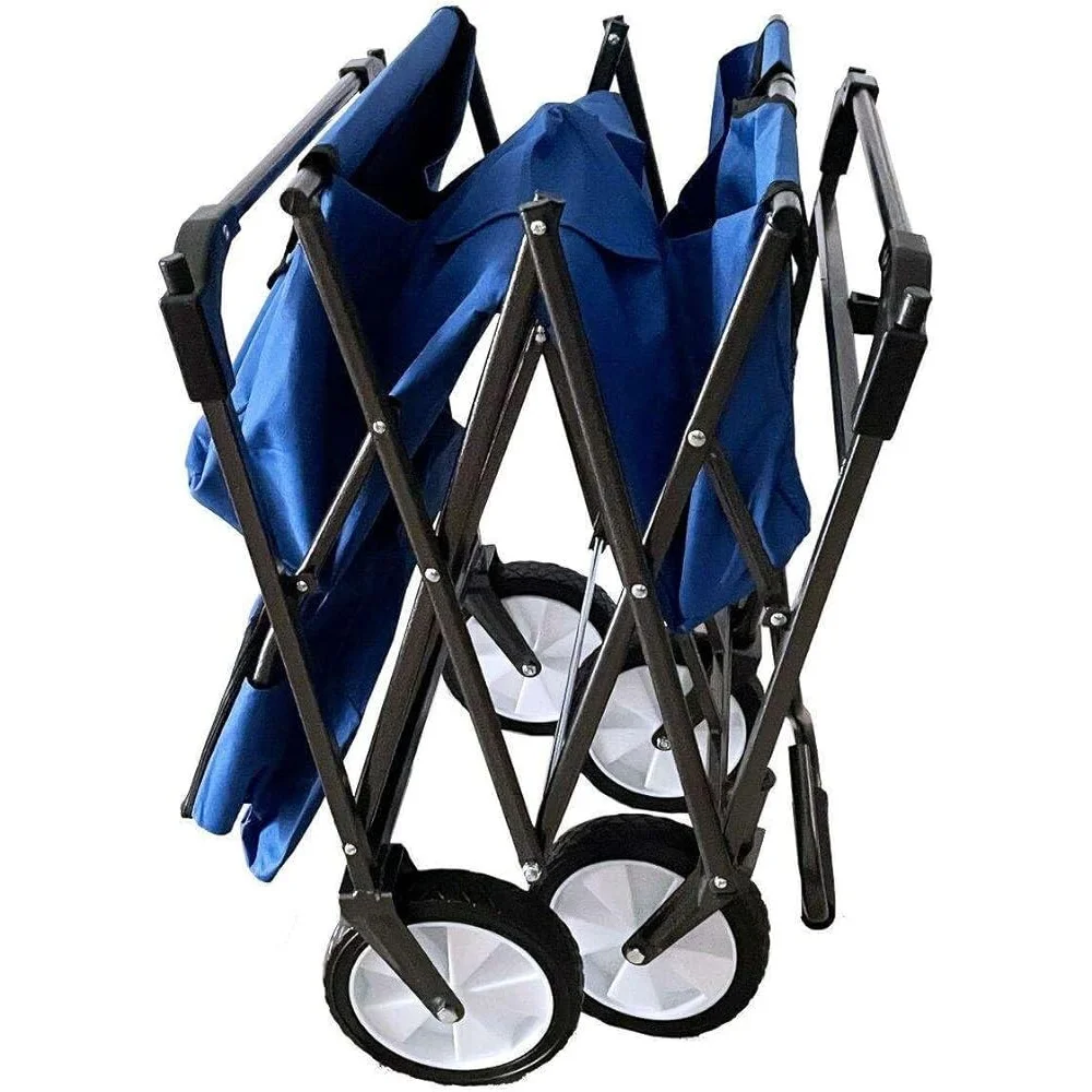 Portable Collapsible Folding Wagon Cart Outdoor Utility Trolley Garden Beach Camping Shopping Heavy Duty Transport Equipment