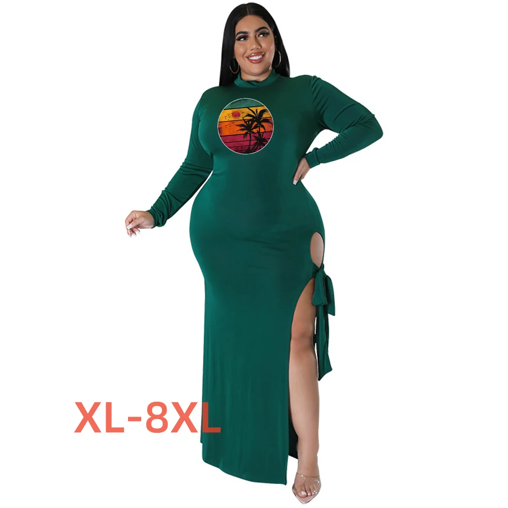 

Plus Size 4xl 5xl 6xl 7xl 8xl Formal Dresses for Women Landscape Print Vestidos Para Mujeres Bohemian Cocktail Prom