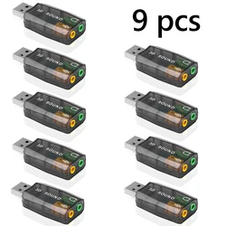 Advanced External USB Sound Card with 3D Audio and Plug - and - Play Functionality (Brown 9 pcs)