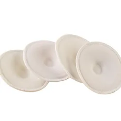 4 - Pack Soft Absorbent White Cotton Nursing Pads - Washable & Reusable (WHITE)