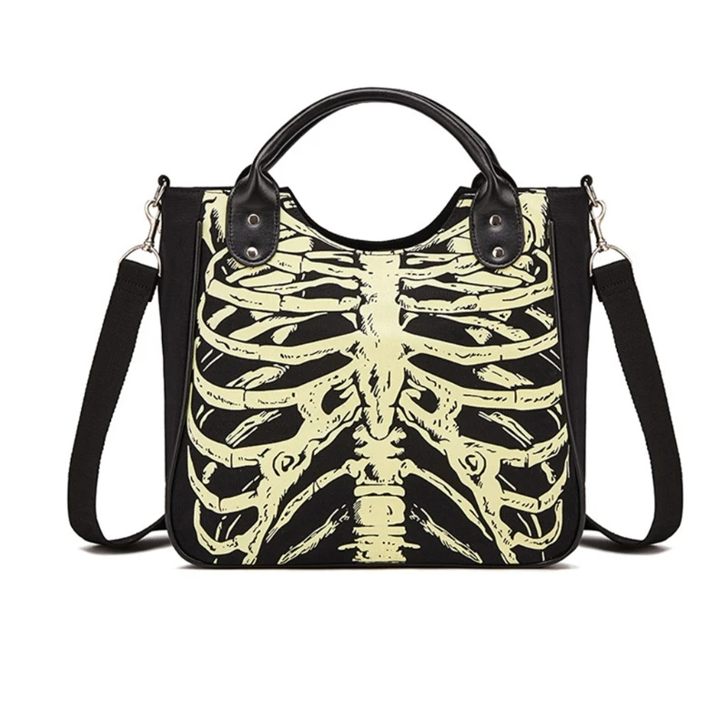 

Luminous Gothic Skeleton Bones Bags Female Halloween Women Punk Shoulder Bag Crossbody Handbag