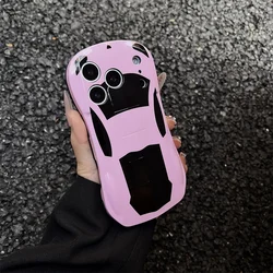 Luxurious 3D Sports Car Silicone Phone Case - Stylish and Creative Design - iPhone SE2 SE3 (Pruple)
