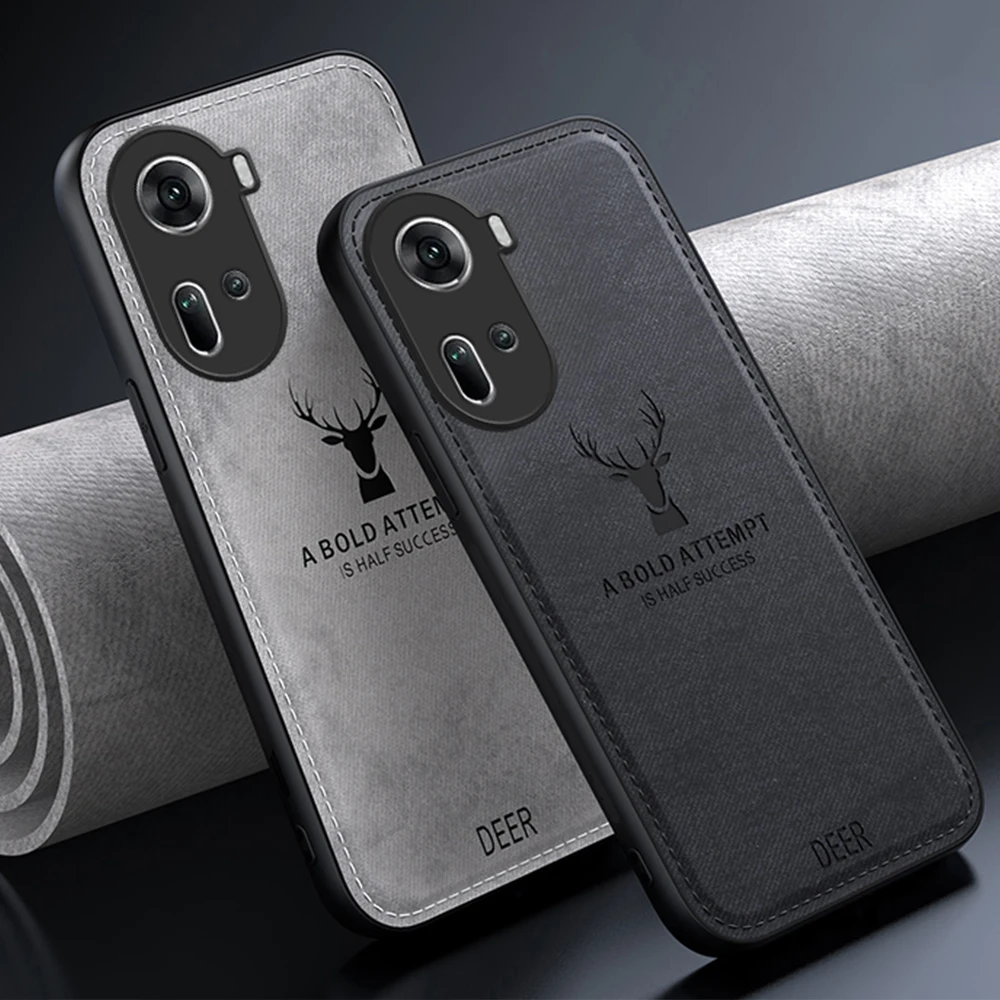 

Ткань чехол для Oppo Reno11 Global Cover Deer Matte Cloth Silicone Protection Luxury Phone Cover OppoReno11 CPH2599 Coque
