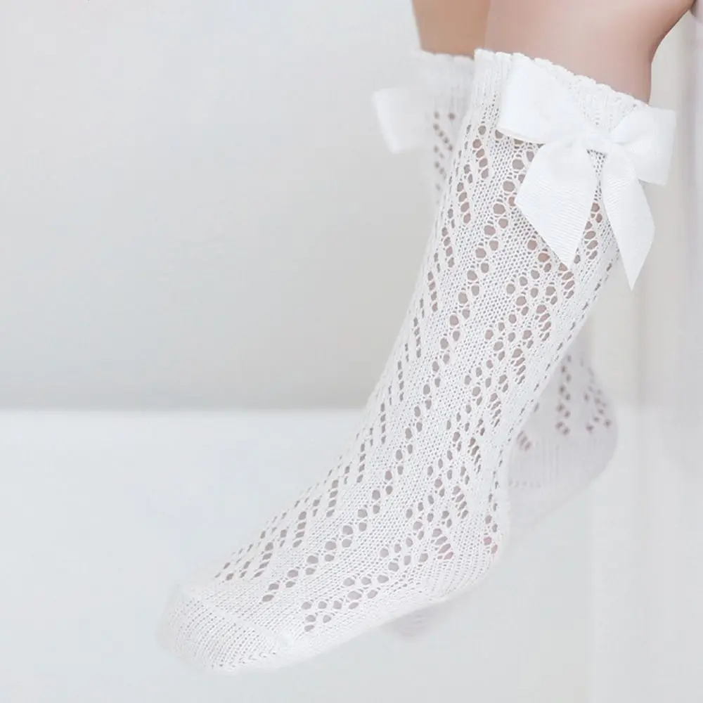 Description Picture 6 of itemBowknot Girl's Cotton Socks Soft Elastic Children Long Tube Socks Breathable Comfortable Mesh Princess Socks 0-5 Years Old
