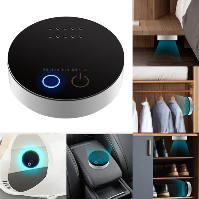Eliminador de olores eficiente, desodorante, purificador de aire, desodorizador alimentado por USB/batería para gabinete, refrigerador, coche, Baño - AliExpress