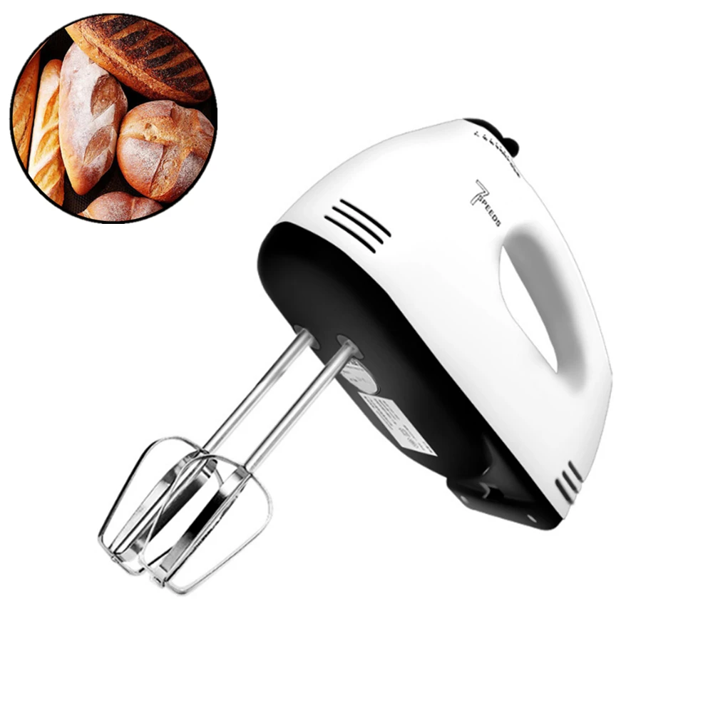 7 Speed Hand Mixer Electric Hand Mixer, Portable Kitchen Hand Held Mixer  for Food Whipping -White 