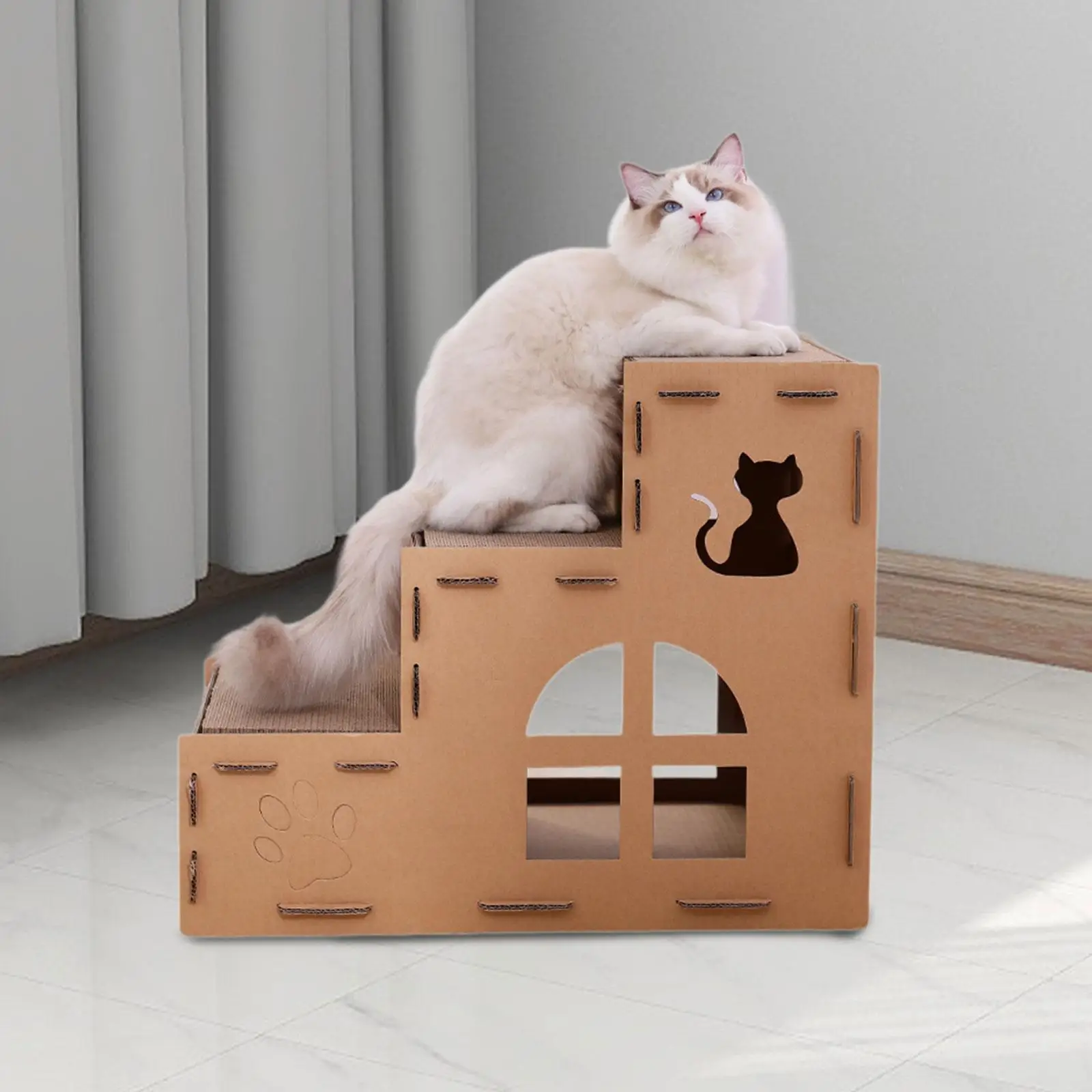 Dog Stair Ladder Portable Non Slip Dog Climbing Ladder Ramp Step for Small Dogs Small Pets Older Dogs Cars Cat