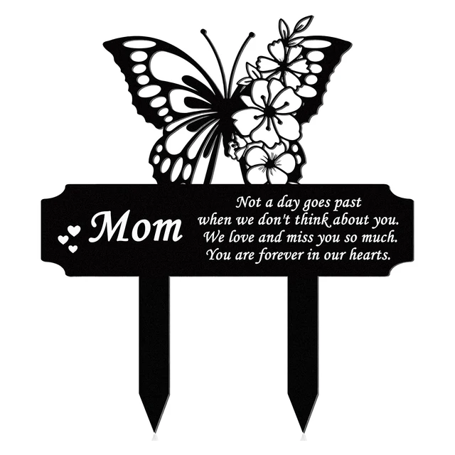 Fekete Sírkő Vas Szimpátia Sír Dekorációk Szabadban A Hátsó Udvar Pillangó Kerti Plakk Markerek Emléktáblák Gyep