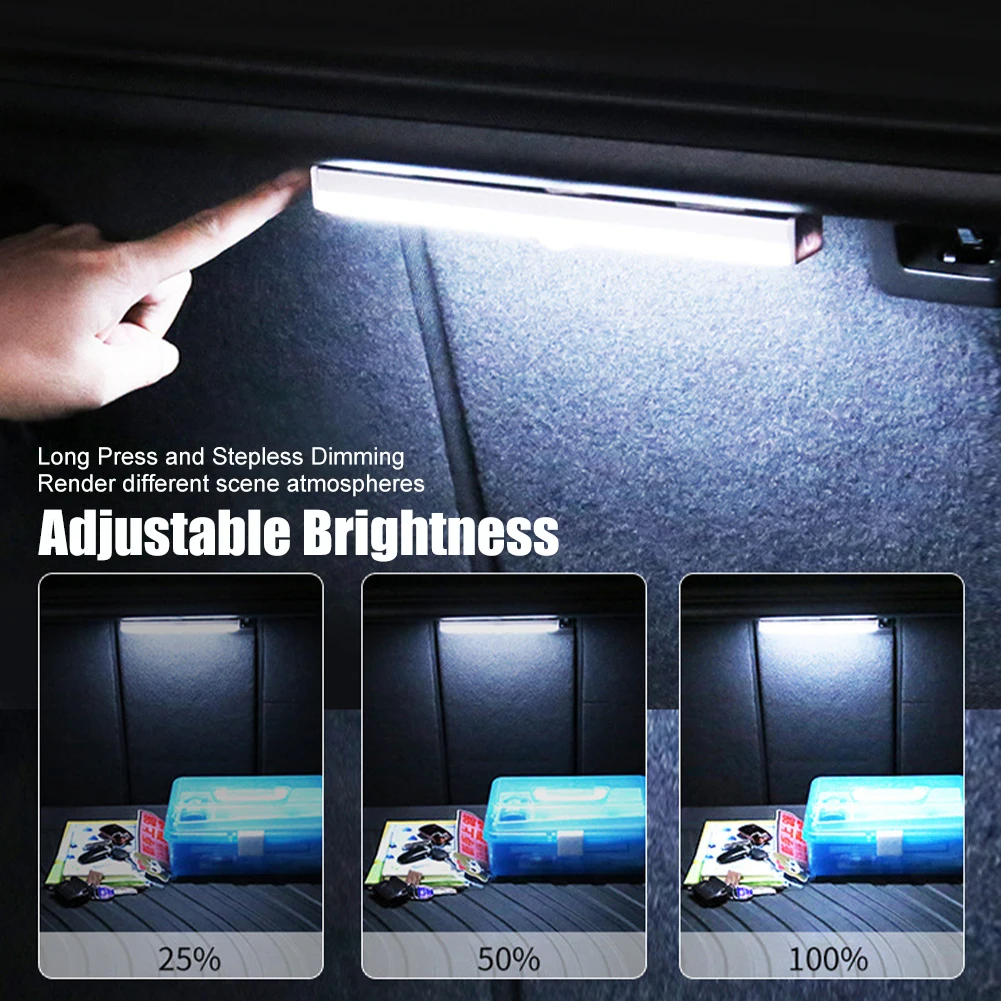 

1/2pcs Motion Sensor Trunk Light Bar 6/14/20 LED Wireless LED Light Strip Magnetic Mount Night Light Bar for Motorhome Camper RV