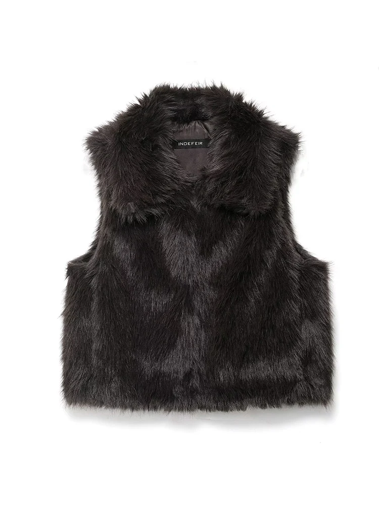 Women's Autumn Fur Vest New Streetwear Trendy Vintage Sleeveless Tank Tops Faux Fur Winter Coat Tops Casual Fur Coat Jackets