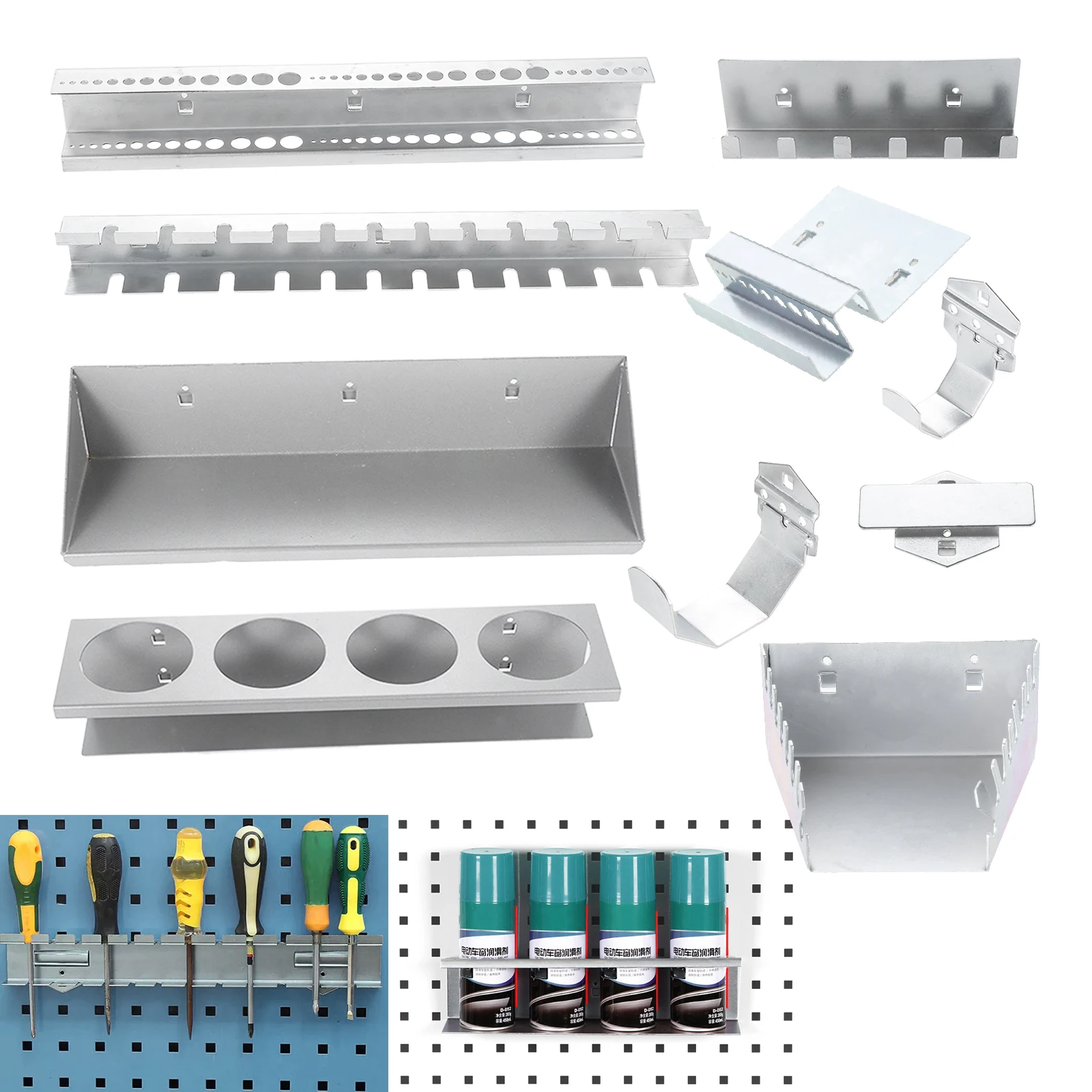 Suporte de Ferramentas de Parede Rack Suspenso Peças de Hardware Placa de Armazenamento Gancho Chave Broca Pólo Chave de Fenda Soquete Organizador Garagem 1pc