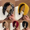 6cm Super Wide Leopard Headband for Women Fashion Solid Anti-slip Hairbands Fluffy Curly Head Hoop Hair Accessories Plush Gift