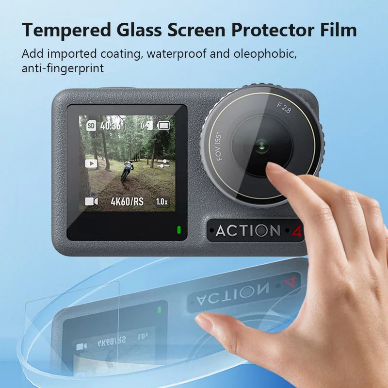 3pcs Protection Films Lens Screen Tempered Glass Films for DJI OSMO Action 5 Pro 3/4 Camera 9H hardness Prevents Scratches