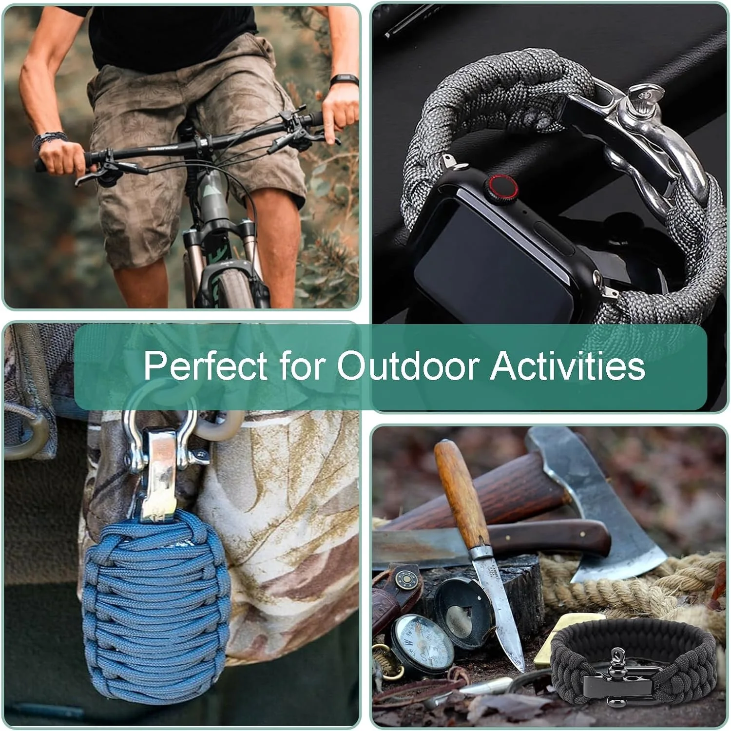 Set of Paracord Bracelet Metal Buckles - Durable U/O Ring Shackle Clasps for Outdoor and Camping Accessories