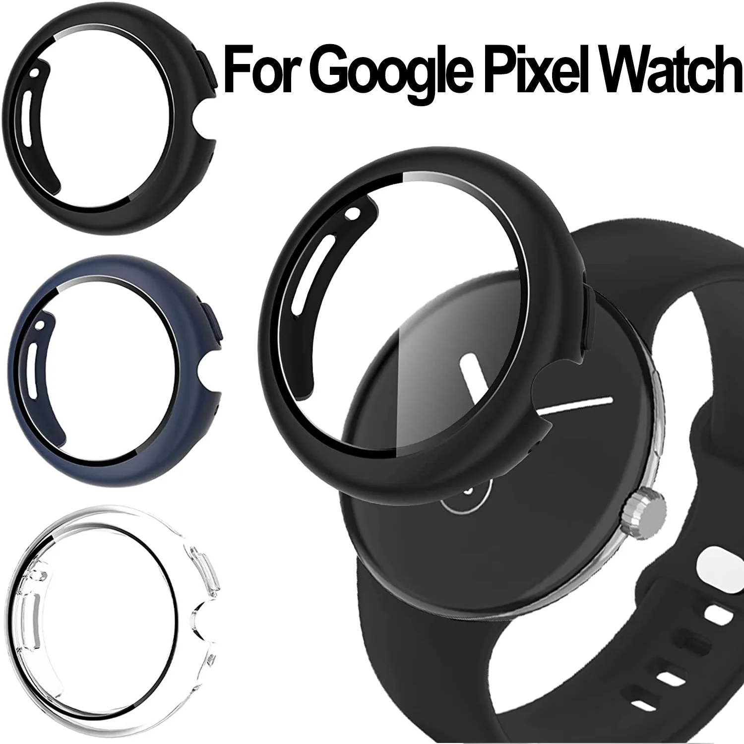 

For Google Pixel Watch Case Hard PC Anti-Scratch Bumper Protector Case Shock-Proof Bezel Protective Shell for Google Pixel Watch