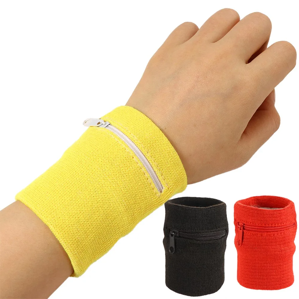 1PcCyclingSafeWristWalletCardStorageBagBreathableSweatBand