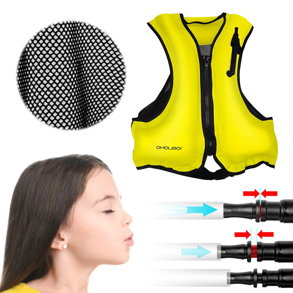 Neoprene Life Jacket Inflatable Snorkeling Vest For Men Women