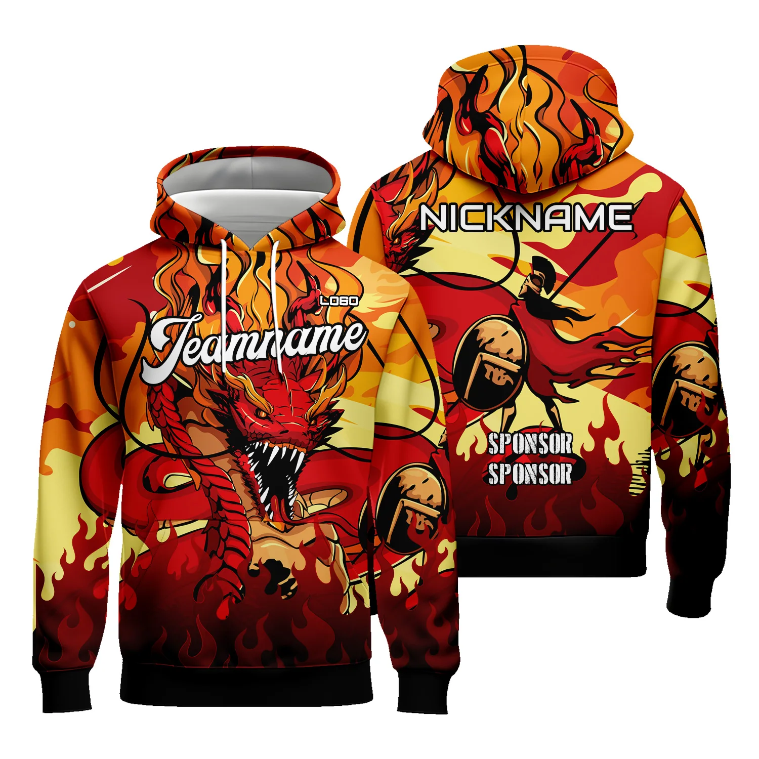 Graphic Skull Hoodies for Men Women Sublimation Sweatshirt with Team Name Number