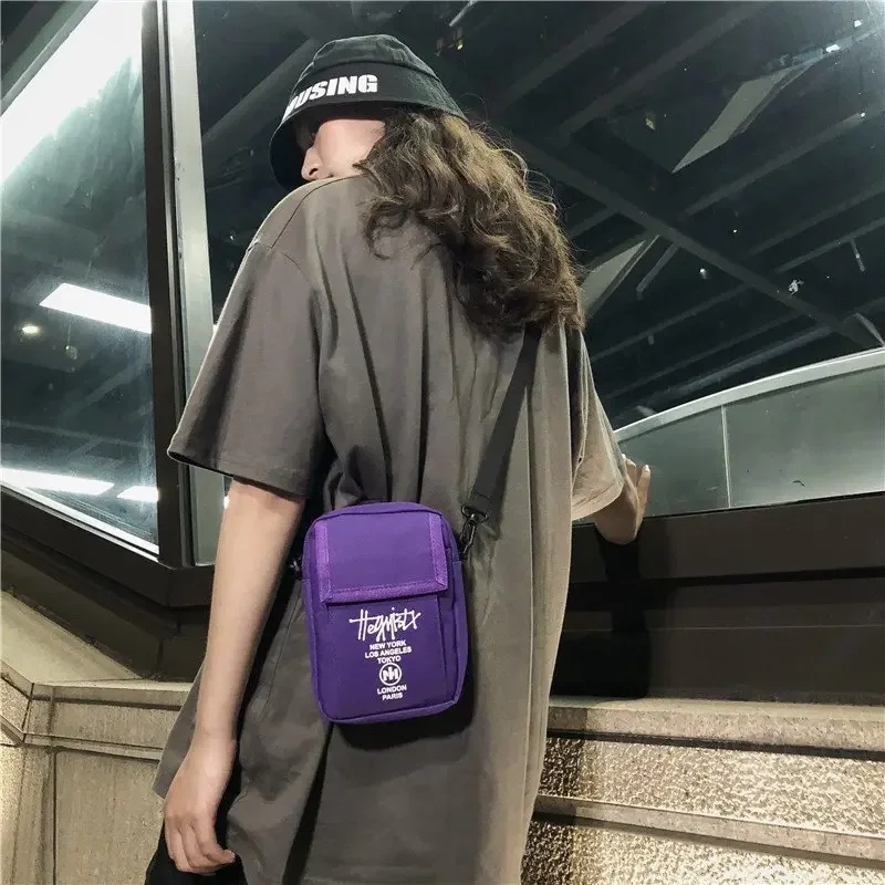 Youda Men Sling Bag Mini Crossbody Bag Fashion Women Small Shoulder Bags Boy Canvas Messenger Simple Solid Color Couple New