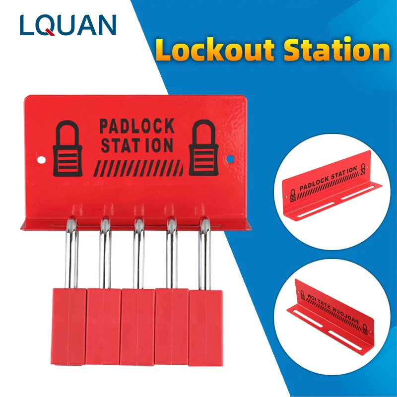 

Custom Warning Label Metal Padlocks Board Lockout Station with 10 Locks
