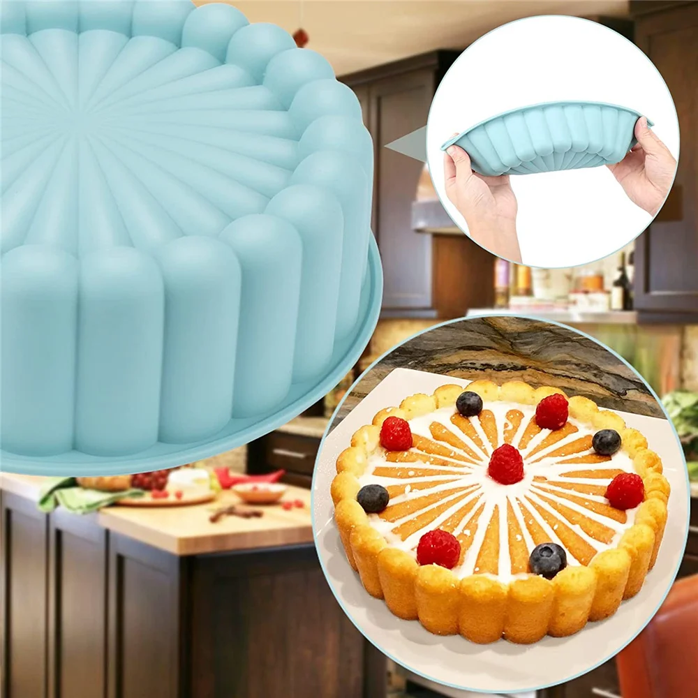 Dropship Silicone Round Pan Charlotte Cakes Baking Pan Sponge Flan