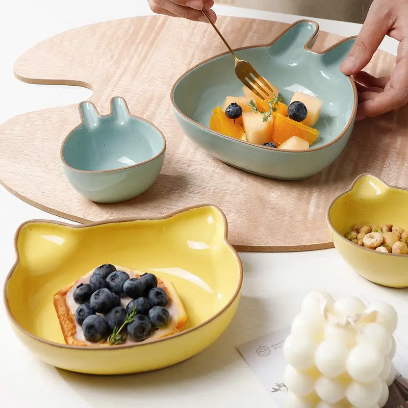 Милая мультяшная керамическая тарелка домашний поднос тарелки для десертов