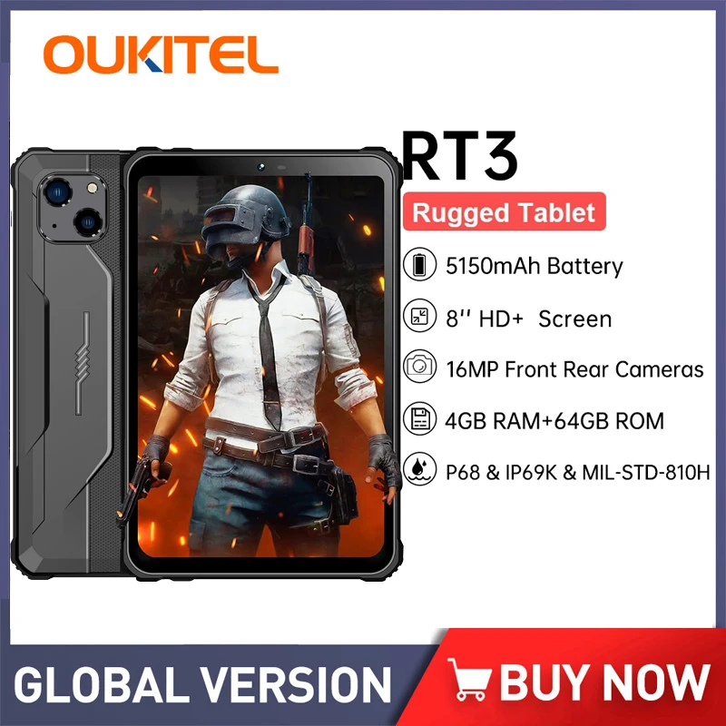 Oukitel RT3アンドロイド頑丈なテーブル8インチ防水タブレット