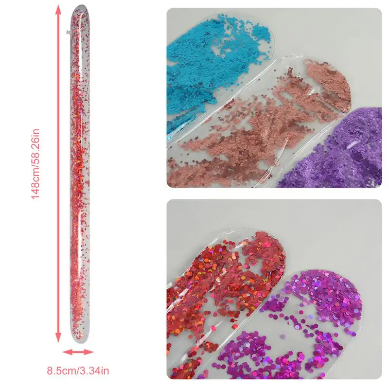 Inflatable Swim Float Pool Noodle inflatable pool float With Coloured Glitter Water Floating Noodle Floaties Inflatable Pool Floats For Kids And Adult