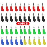 40pcs/4mm Adaptor Electrical Connecting bending  L shape Banana Jack Plug Socket for Binding Post Test Terminal Connector 1
