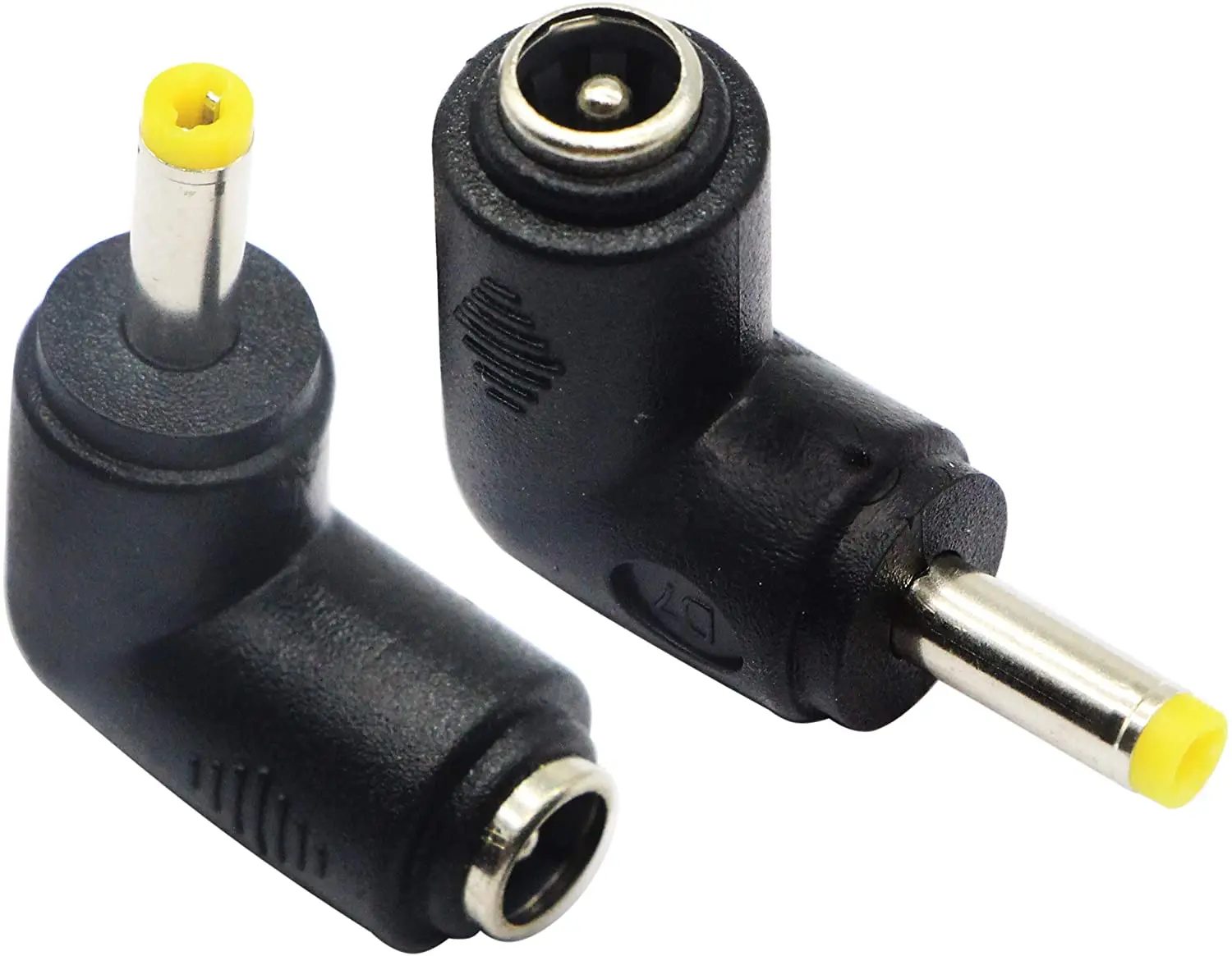 2pack DC4.0x1.7mm Male 90 Degree Angle to DC5.5x2.1mm Female Adapter DC Barrel Power Jack Charging Cable Connector for Tablet