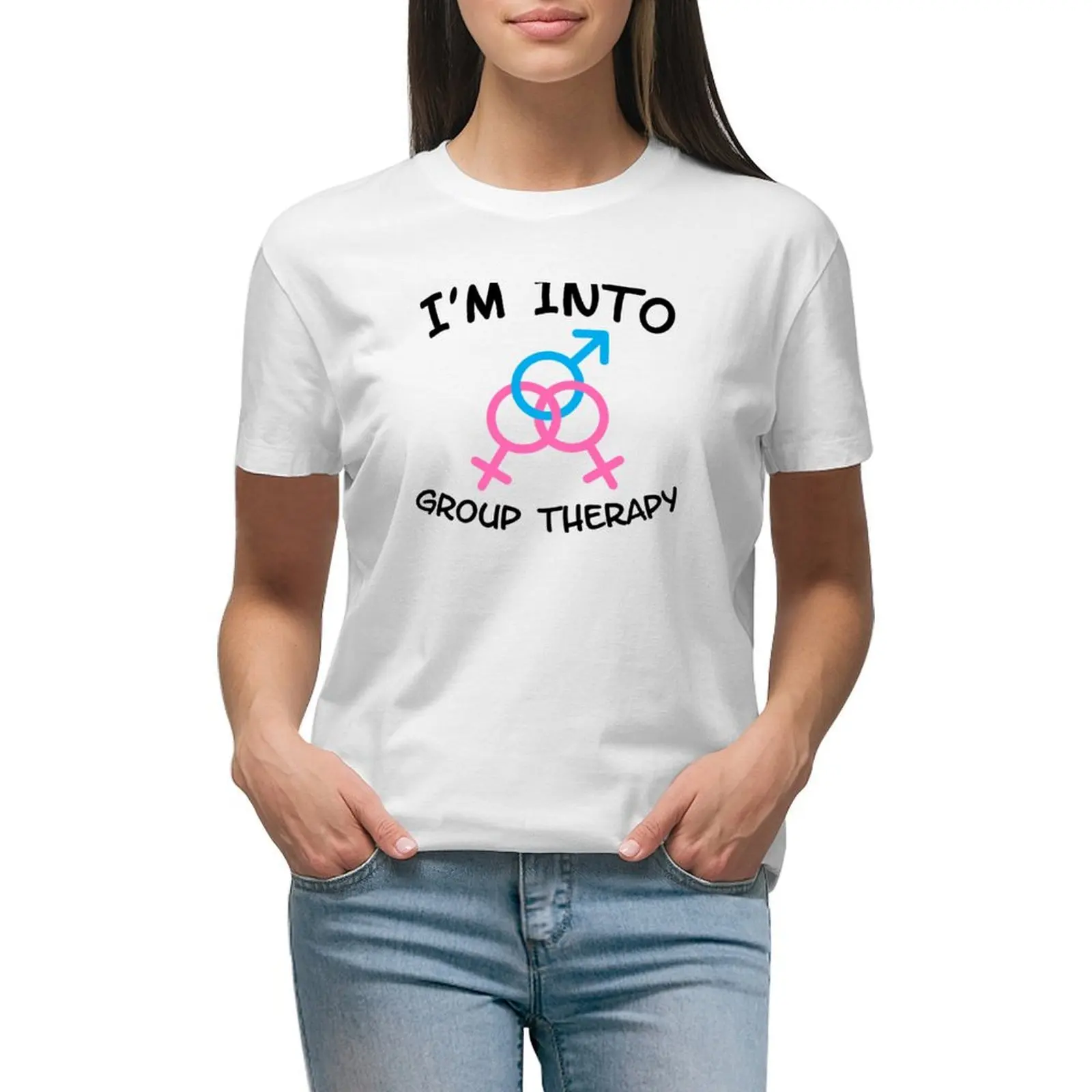 

I'm In To Group Therapy FMF Threesome - Swinger Lifestyle T-shirt shirts graphic tees tees western t shirts for Women