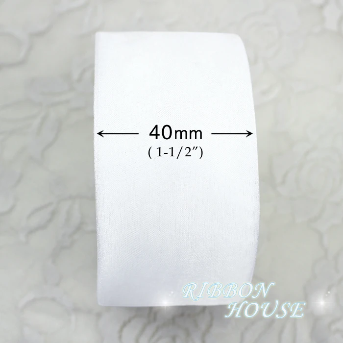 Organza 리본 도매 선물 포장 장식, 크리스마스 리본, 40mm