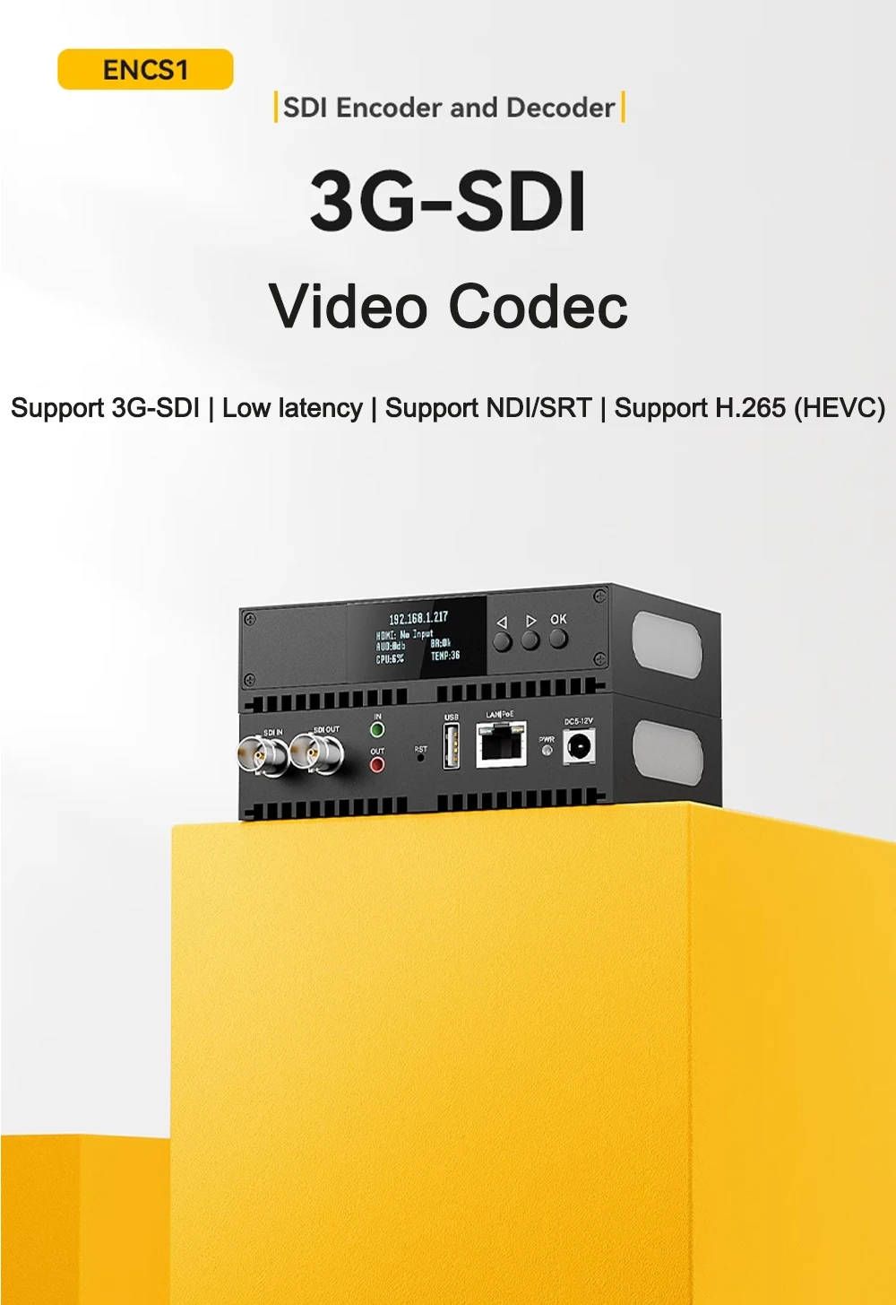 Link Pi ENCS1 3G-SDI Video Codec Encoder NDI Decoder 2GB RAM 8GB EMMC 4K 1080P S