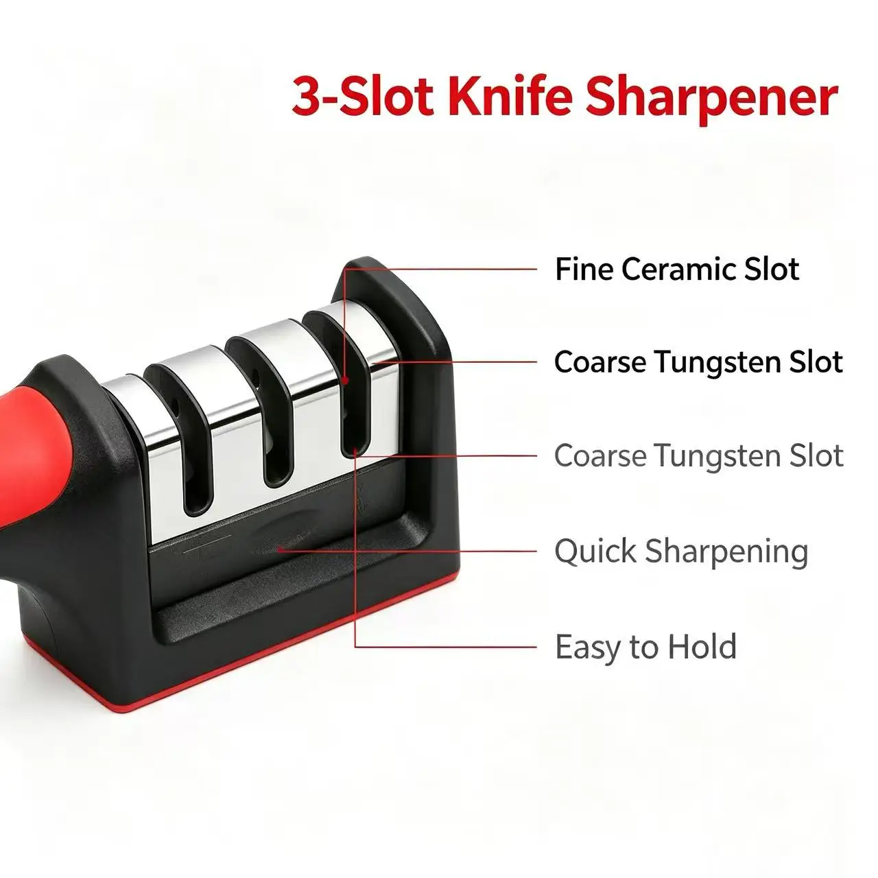Versatile 3-Stage Knife Sharpener for Effortless Kitchen Sharpening