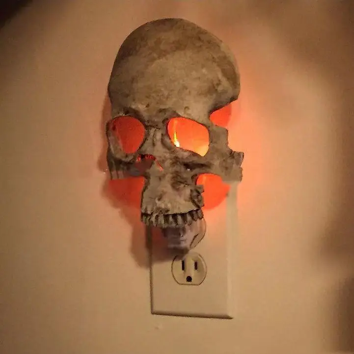 

Vintage Skull Halloween Creative Decorative Night Light Funny Ideas Atmosphere Of Terror Red Light Gifts for Friends