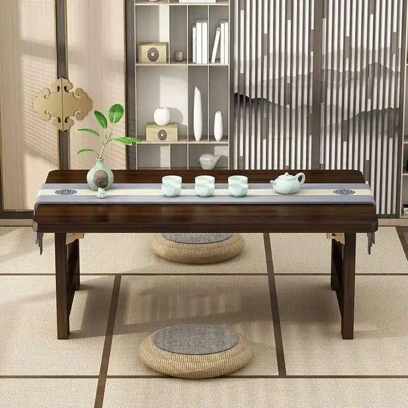 60/70CM Bay Window Tatami Wooden Table Home Bedroom Bed Folding Computer Study Desk Balcony Coffee Table Sundry Rack