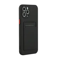 Soepele Schokbestendige Kaarthouder Telefoonhoes - Siliconen Zwart/Rood/Roze