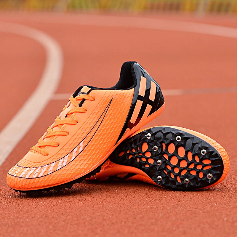 Men Track Field Shoes Spikes Running Training Nails Race Shoes Professional Light weight Soft Waterproof Long Jump