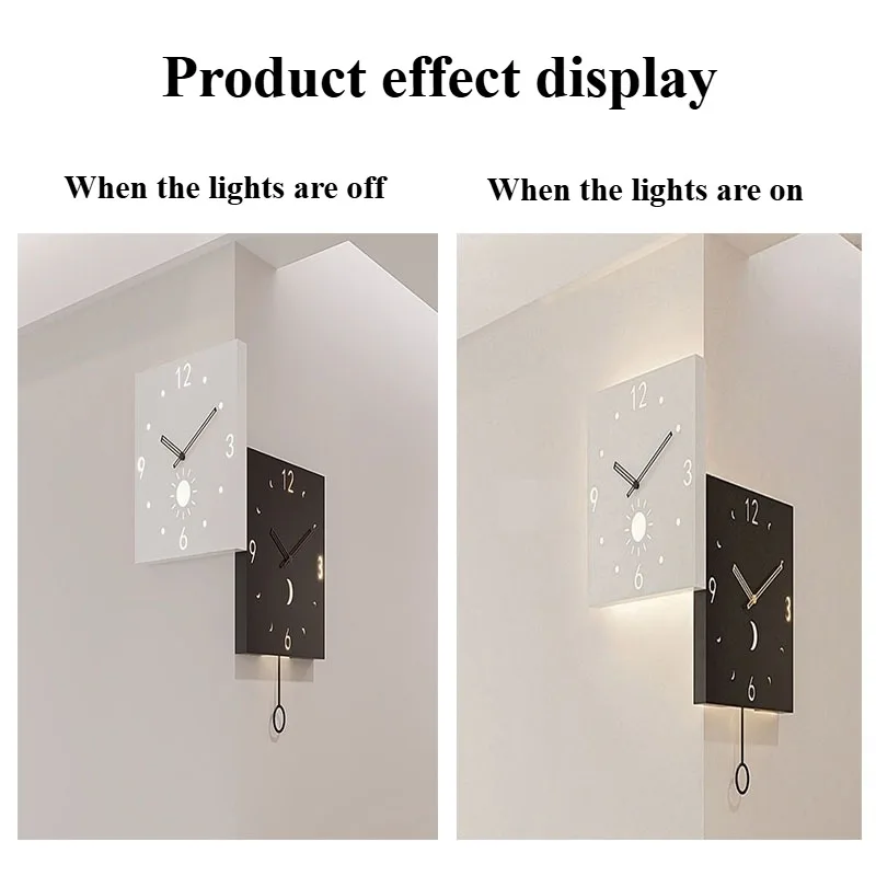 Description Picture 4 of itemLuxury Wall Clocks Nordic Stylish Corner Modern Living Room Dacorations Items Silent Wall Clocks Aesthetic Accessories for Home