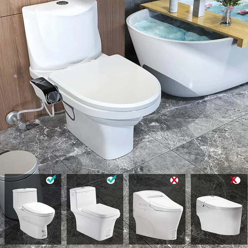 Bidet Toilet Seat Attachment Dual Nozzles Sprays Non-Electric Self-Cleaning Wash Hot Cold Mixer Water Lady Bathroom Accessories