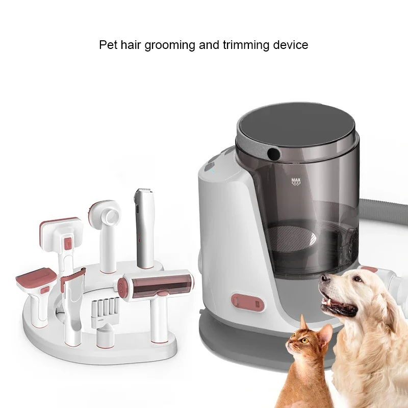 *---Professional Pet Hair Dryer Grooming Vacuum Kit Brushes Smart LED Screen Dog Cat Vacuum Cleaner For Pet Grooming Set 1